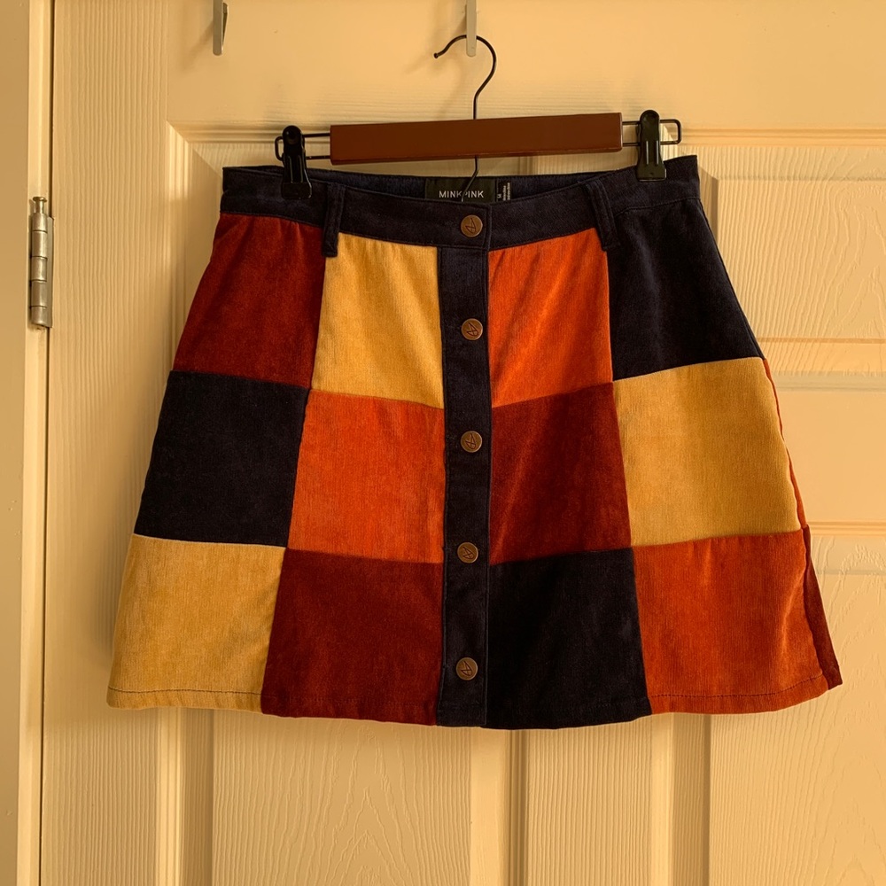 Patchwork Courderoy Mini Skirt